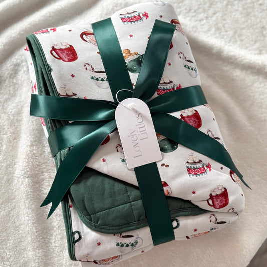 Christmas Coffee Quilted Blanket